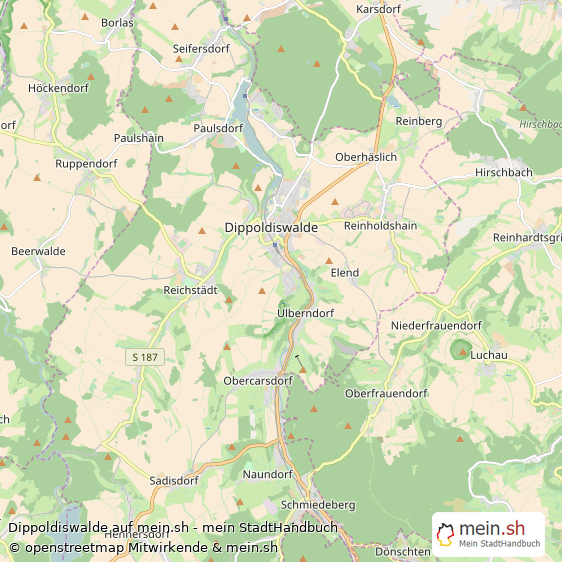 Dippoldiswalde Kleinstadt Karte