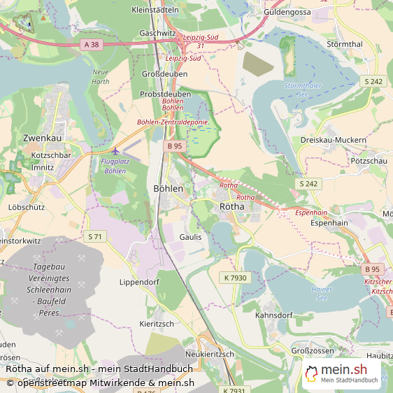 Rötha Landkreis Leipziger Land Landkarte © Openstreetmap Contributors Rötha Landstadt Karte