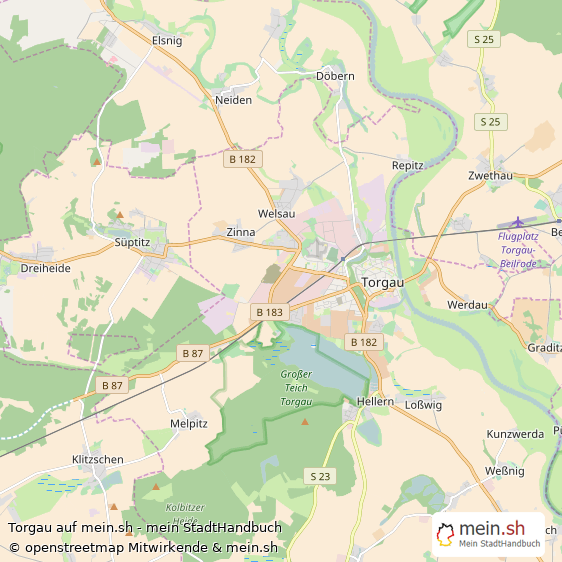 Torgau Kleinstadt Karte