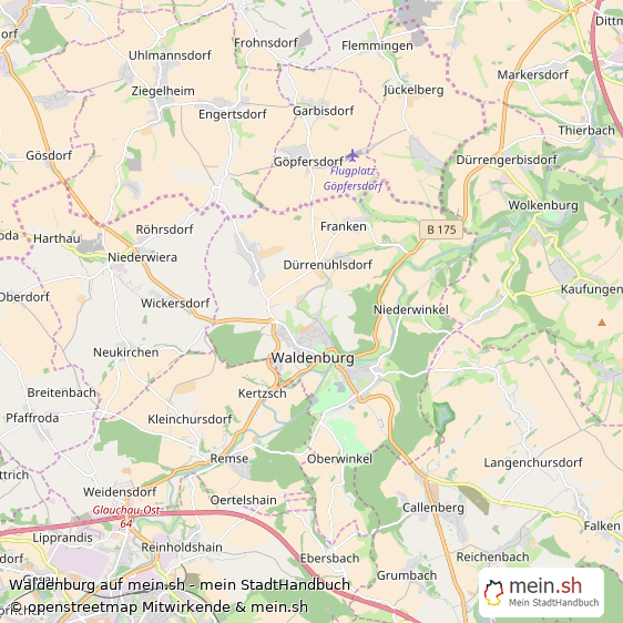 Waldenburg Landkreis Chemnitzer Land Landkarte © Openstreetmap Contributors Waldenburg Landstadt Karte