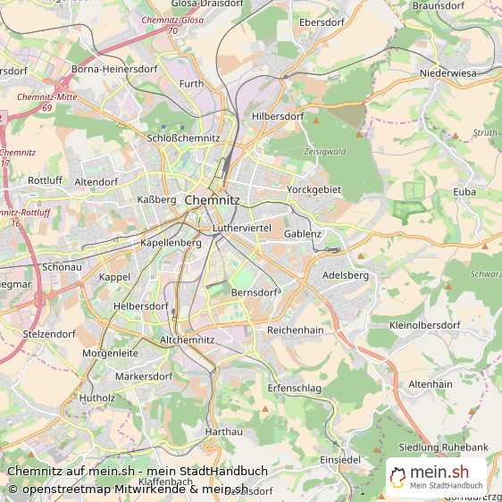 Chemnitz Kreisfreie Stadt Chemnitz Landkarte © Openstreetmap Contributors Chemnitz Kleine Großstadt Karte