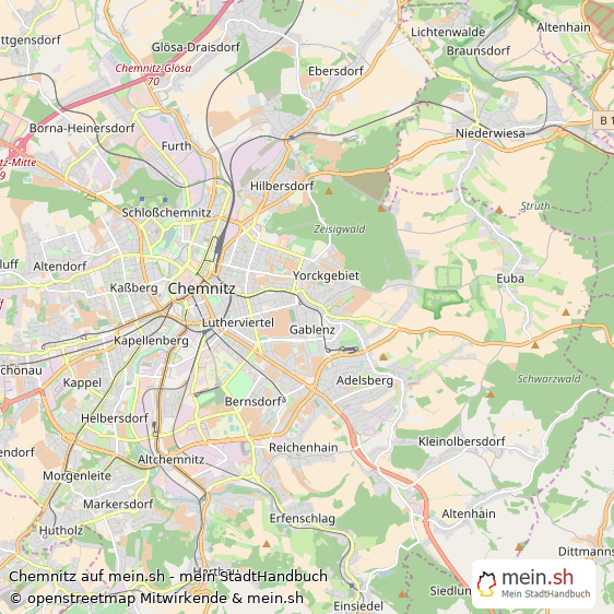 Chemnitz Kreisfreie Stadt Chemnitz Landkarte © Openstreetmap Contributors Chemnitz Kleine Großstadt Karte