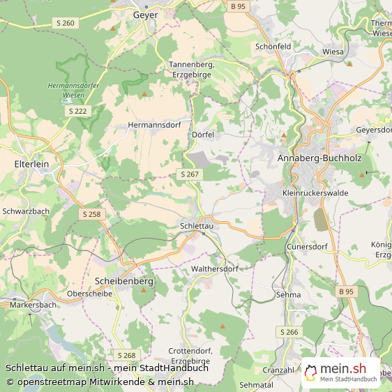 Schlettau Landkreis Annaberg Landkarte © Openstreetmap Contributors Schlettau Landstadt Karte