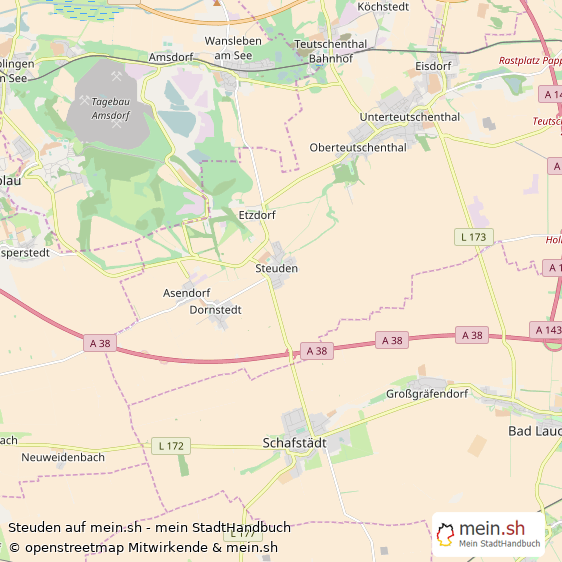 Steuden Saalkreis Landkarte © Openstreetmap Contributors Steuden Karte