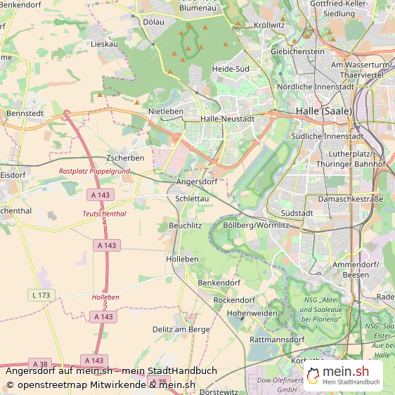 Angersdorf Saalkreis Landkarte © Openstreetmap Contributors Angersdorf Karte