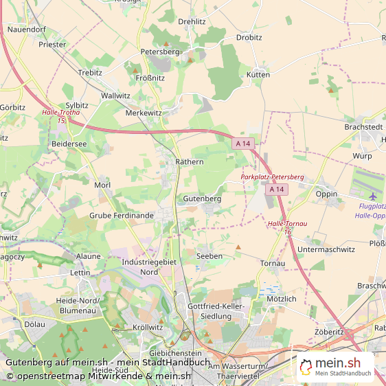 Gutenberg Saalkreis Landkarte © Openstreetmap Contributors Gutenberg Dorf Karte