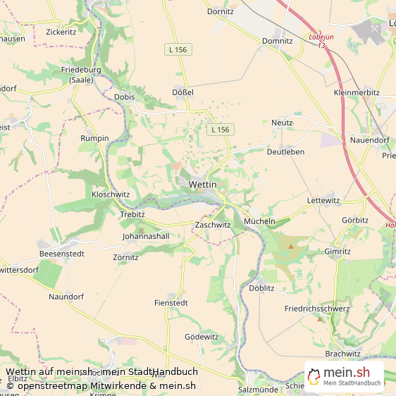 Wettin Saalkreis Landkarte © Openstreetmap Contributors Wettin Karte