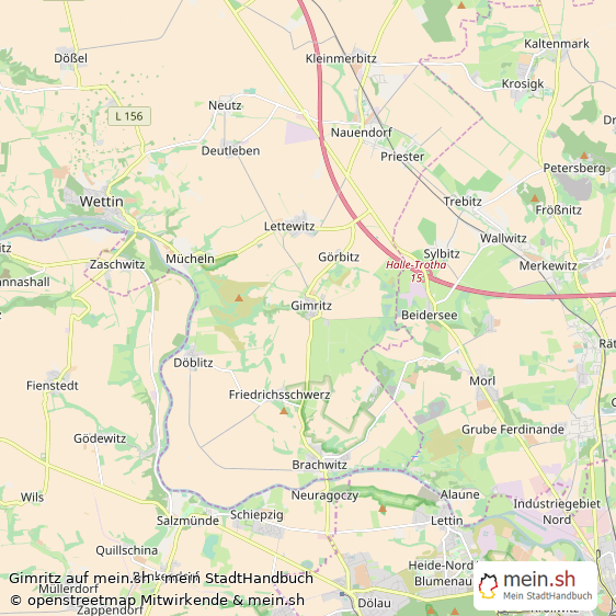 Gimritz Saalkreis Landkarte © Openstreetmap Contributors Gimritz Karte