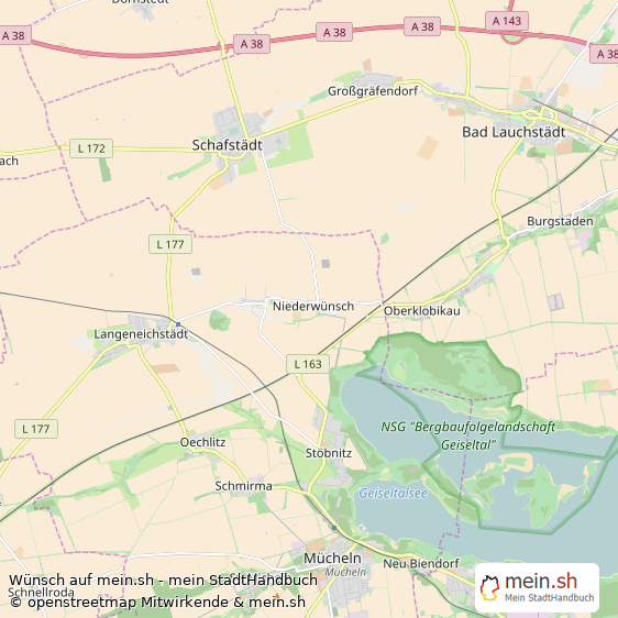 Wünsch Landkreis Merseburg-Querfurt Landkarte © Openstreetmap Contributors Wünsch Karte