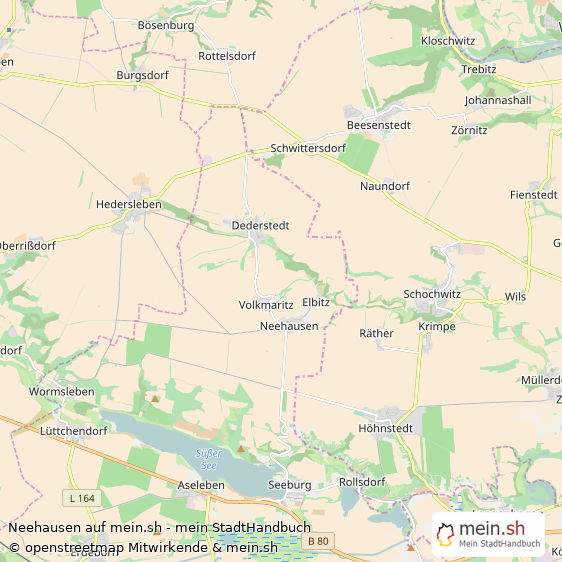 Neehausen Landkreis Mansfelder Land Landkarte © Openstreetmap Contributors Neehausen Karte