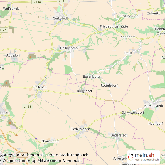 Burgsdorf Landkreis Mansfelder Land Landkarte © Openstreetmap Contributors Burgsdorf Karte