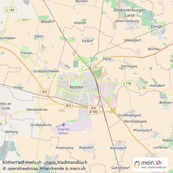 Köthen Landkreis Köthen Landkarte © Openstreetmap Contributors Köthen Karte