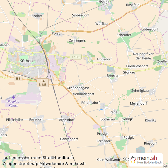 Gro?badegast Landkreis K?then Landkarte © Openstreetmap Contributors Gro?badegast  Karte