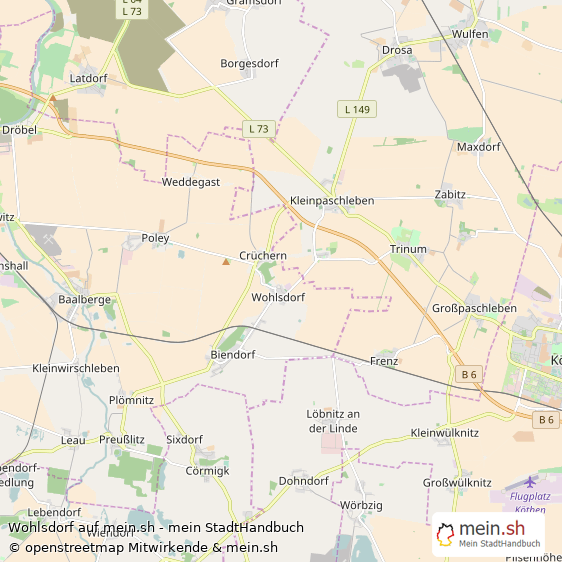 Wohlsdorf Landkreis Bernburg Landkarte © Openstreetmap Contributors Wohlsdorf Karte
