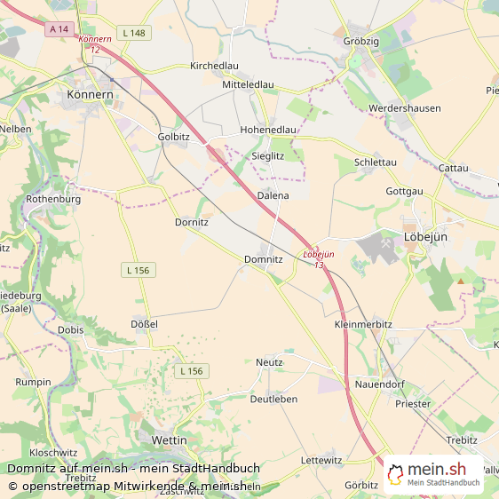 Domnitz Saalkreis Landkarte © Openstreetmap Contributors Domnitz Karte