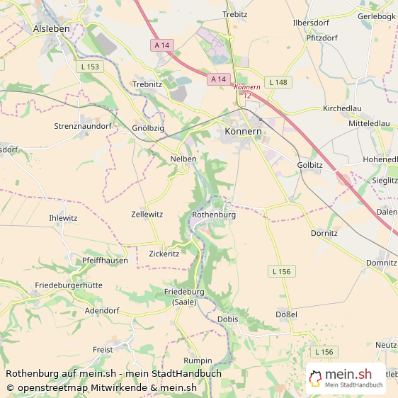 Rothenburg Saalkreis Landkarte © Openstreetmap Contributors Rothenburg Karte