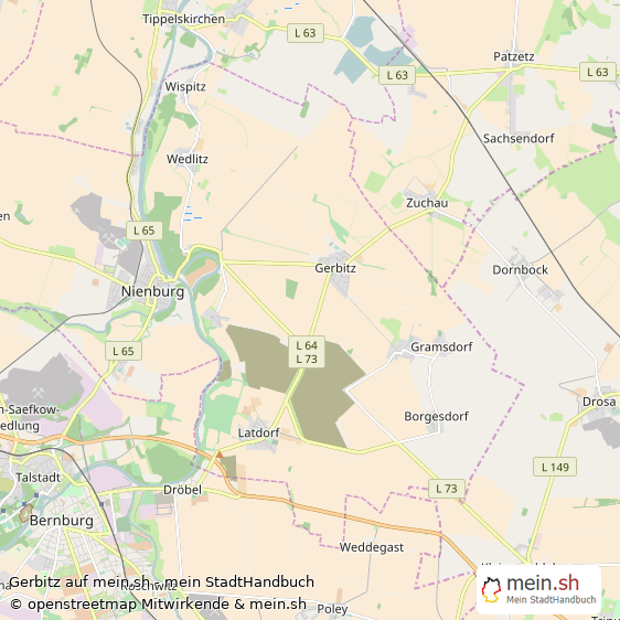 Gerbitz Landkreis Bernburg Landkarte © Openstreetmap Contributors Gerbitz Karte