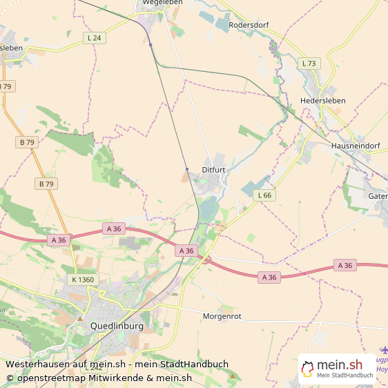 Westerhausen Landkreis Quedlinburg Landkarte © Openstreetmap Contributors Westerhausen Karte