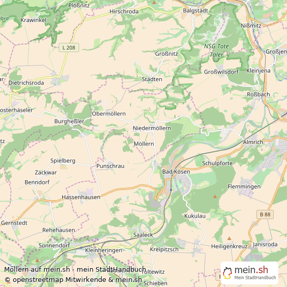 Möllern Burgenlandkreis Landkarte © Openstreetmap Contributors Möllern Karte