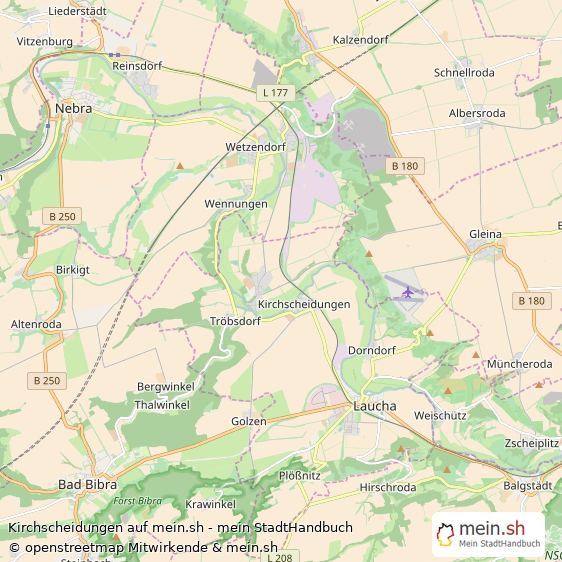 Kirchscheidungen Burgenlandkreis Landkarte © Openstreetmap Contributors Kirchscheidungen Karte