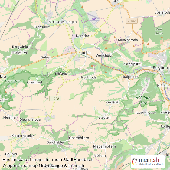 Hirschroda Burgenlandkreis Landkarte © Openstreetmap Contributors Hirschroda Karte