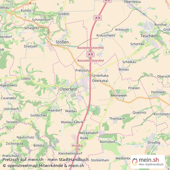 Pretzsch Burgenlandkreis Landkarte © Openstreetmap Contributors Pretzsch Karte