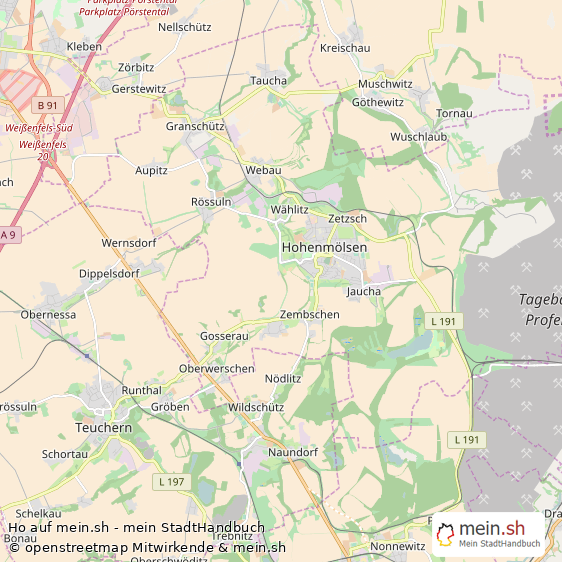 Hohenm?lsen Landkreis Wei?enfels Landkarte © Openstreetmap Contributors Hohenm?lsen Kleinstadt Karte
