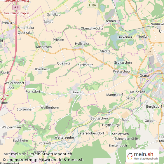 Droy?ig Burgenlandkreis Landkarte © Openstreetmap Contributors Droy?ig Landstadt Karte