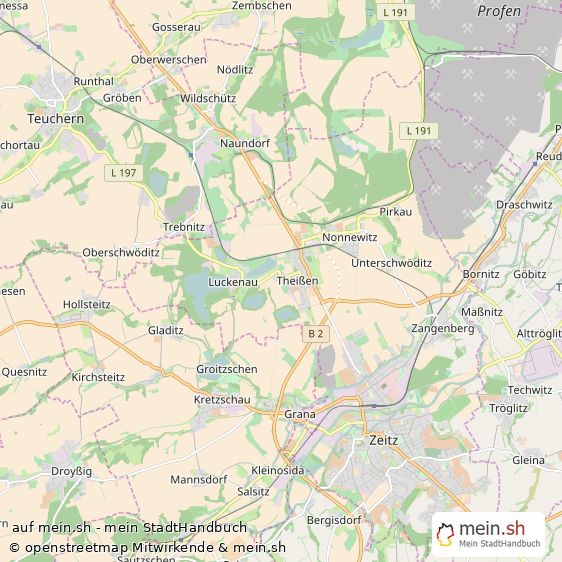 Thei?en Burgenlandkreis Landkarte © Openstreetmap Contributors Thei?en  Karte