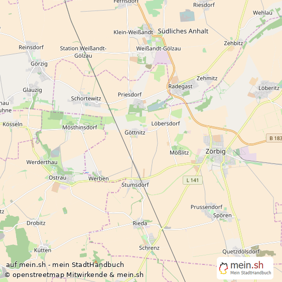 G?ttnitz Landkreis Bitterfeld Landkarte © Openstreetmap Contributors G?ttnitz  Karte