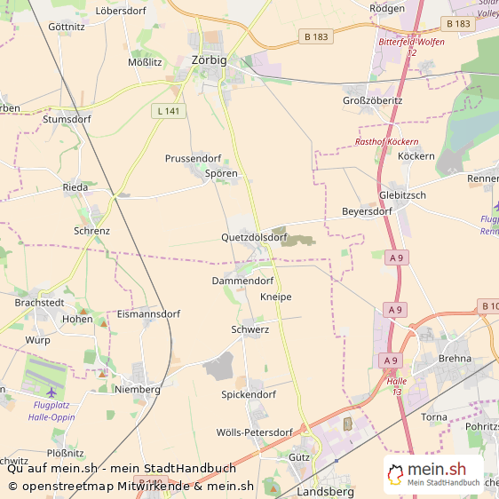 Quetzd?lsdorf Landkreis Bitterfeld Landkarte © Openstreetmap Contributors Quetzd?lsdorf  Karte