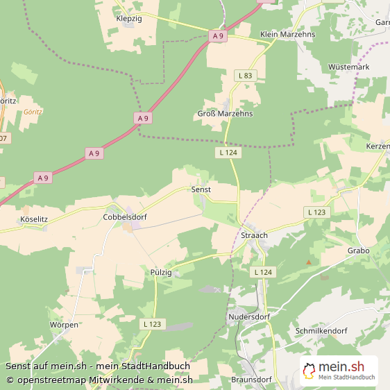 Senst Landkreis Anhalt-Zerbst Landkarte © Openstreetmap Contributors Senst Karte