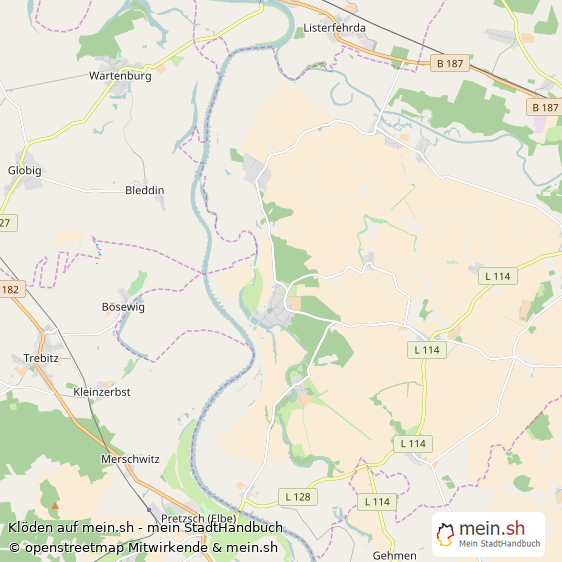Klöden Landkreis Wittenberg Landkarte © Openstreetmap Contributors Klöden Karte
