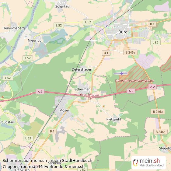 Schermen Landkreis Jerichower Land Landkarte © Openstreetmap Contributors Schermen Karte