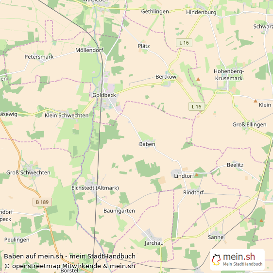 Baben Landkreis Stendal Landkarte © Openstreetmap Contributors Baben Karte