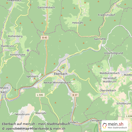 Eberbach Rhein-Neckar-Kreis Landkarte © Openstreetmap Contributors Eberbach Kleinstadt Karte