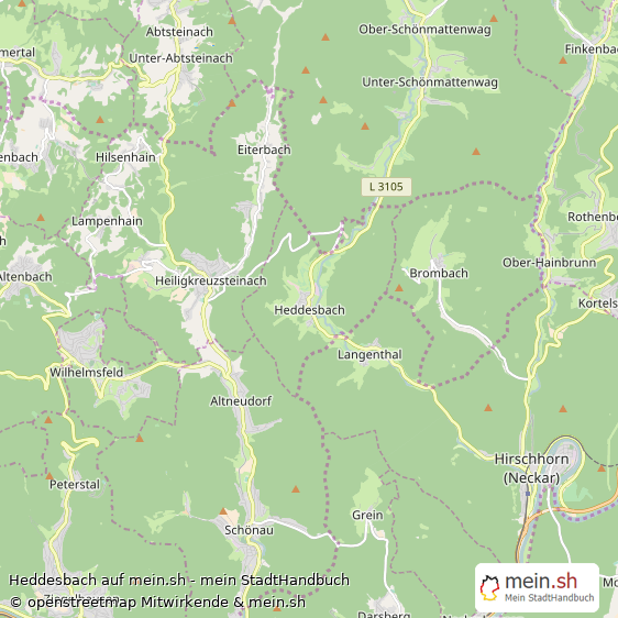 Heddesbach Kleines Dorf Karte