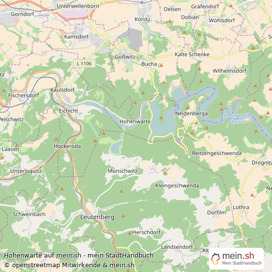 Hohenwarte Landkreis Saalfeld-Rudolstadt Landkarte © Openstreetmap Contributors Hohenwarte Kleines Dorf Karte