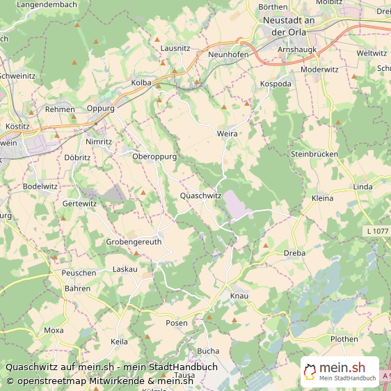Quaschwitz Kleines Dorf Karte