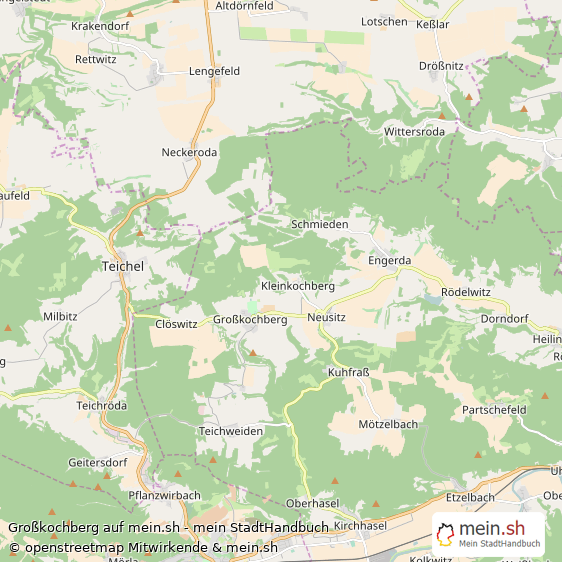 Großkochberg Landkreis Saalfeld-Rudolstadt Landkarte © Openstreetmap Contributors Großkochberg Karte