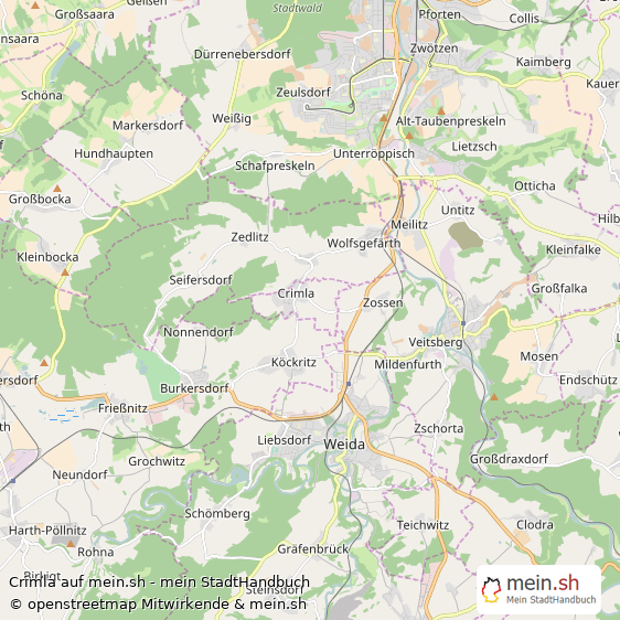 Crimla Landkreis Greiz Landkarte © Openstreetmap Contributors Crimla Kleines Dorf Karte