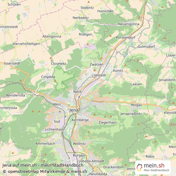 Jena Kreisfreie Stadt Jena Landkarte © Openstreetmap Contributors Jena Kleine Großstadt Karte