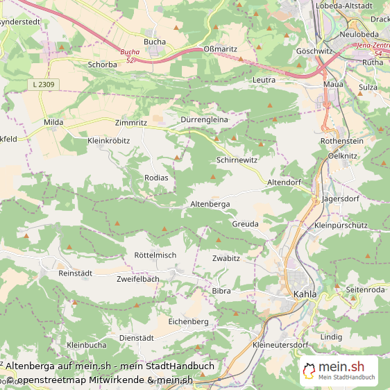Altenberga Dorf Karte