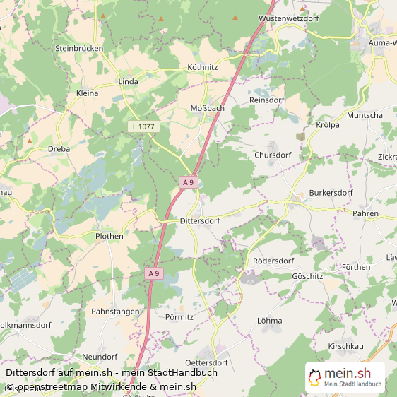 Dittersdorf Saale-Orla-Kreis Landkarte © Openstreetmap Contributors Dittersdorf Kleines Dorf Karte