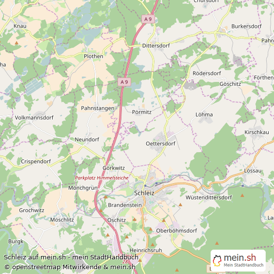 Schleiz Saale-Orla-Kreis Landkarte © Openstreetmap Contributors Schleiz Große Landstadt Karte