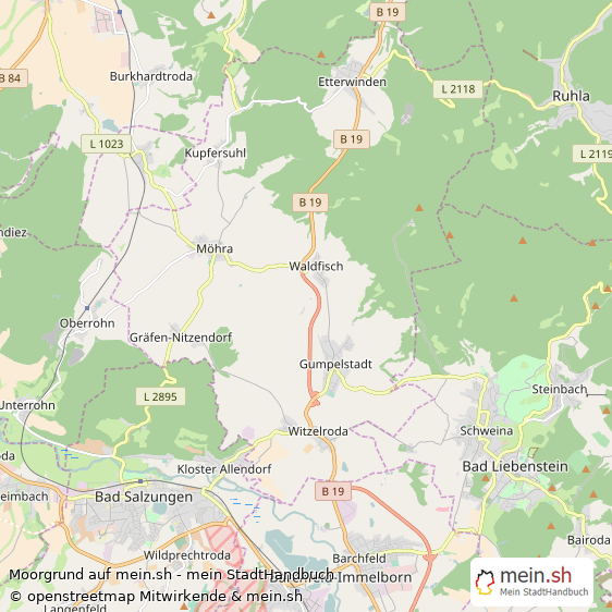 Moorgrund Wartburgkreis Landkarte © Openstreetmap Contributors Moorgrund Landstadt Karte