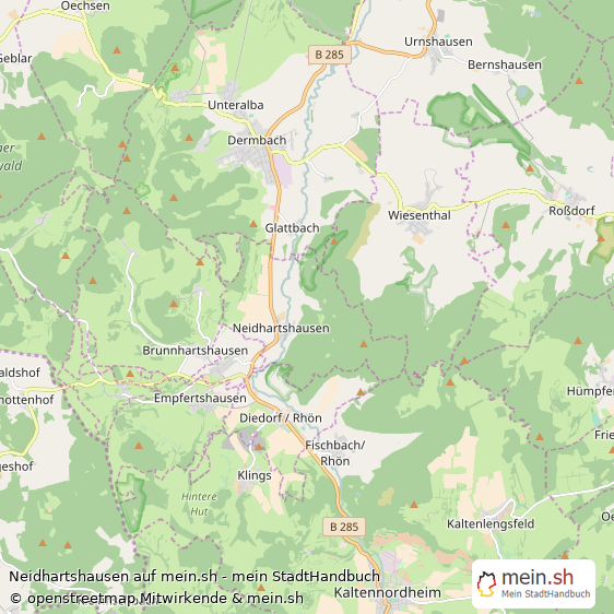 Neidhartshausen Kleines Dorf Karte