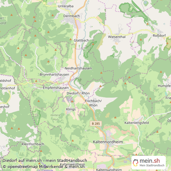 Diedorf Wartburgkreis Landkarte © Openstreetmap Contributors Diedorf Große Landstadt Karte