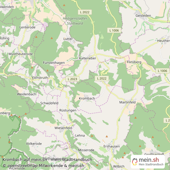 Krombach Landkreis Eichsfeld Landkarte © Openstreetmap Contributors Krombach Landstadt Karte
