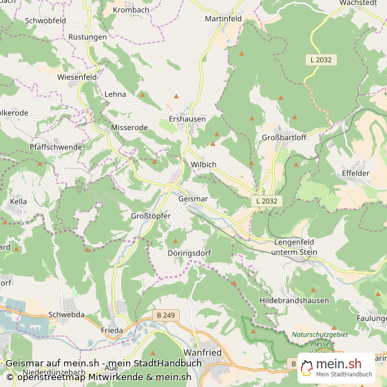 Geismar Landkreis Eichsfeld Landkarte © Openstreetmap Contributors Geismar Großes Dorf Karte